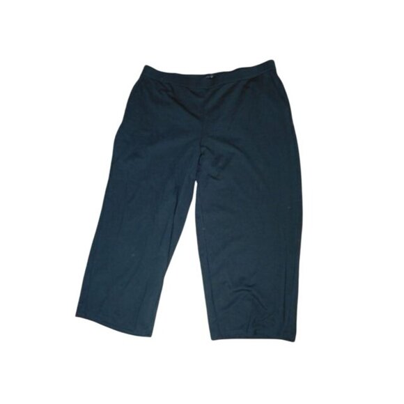 Eileen Fisher Size 2X STRETCH Plus Size Steel Gray Knit Pants - Picture 1 of 2